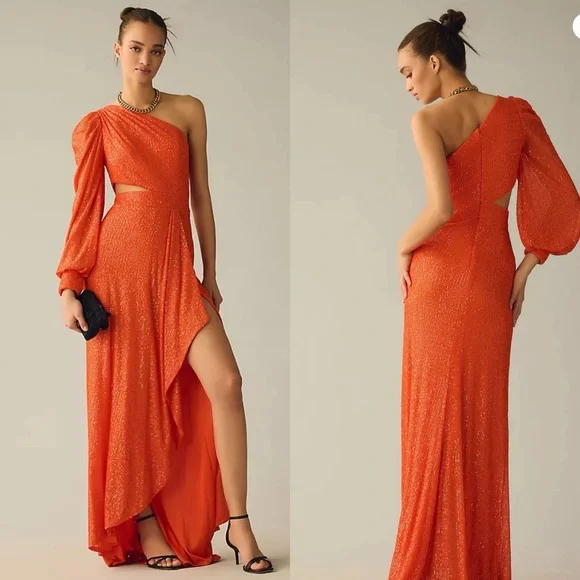 strapless open back dress Orange Sexy Long Prom Dress,Summer Beach Dress Y5069  Simplepromdress